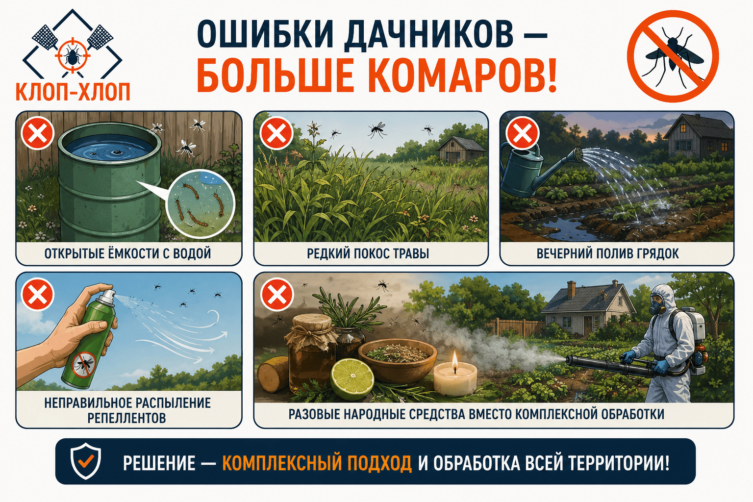 Типичные ошибки дачников, которые мешают избавиться от комаров